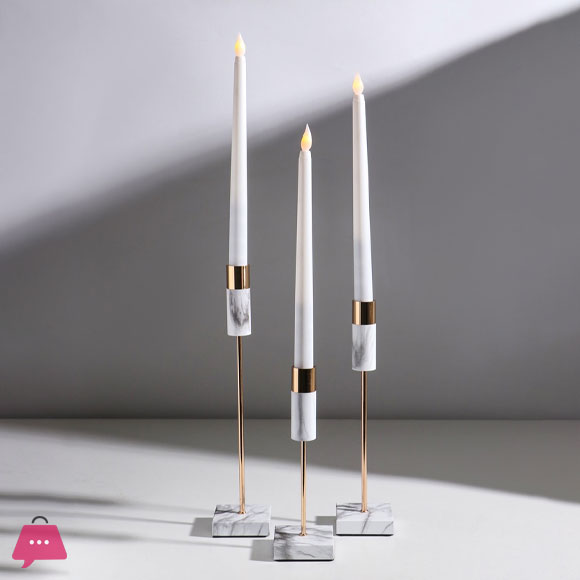 Bianca Candle Stand Marble Effect 3-Pcs