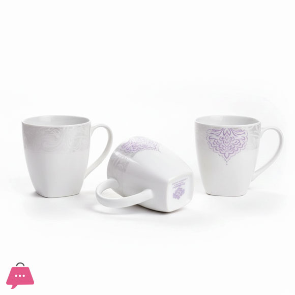 BONE SQUARE MUG PACK OF 6