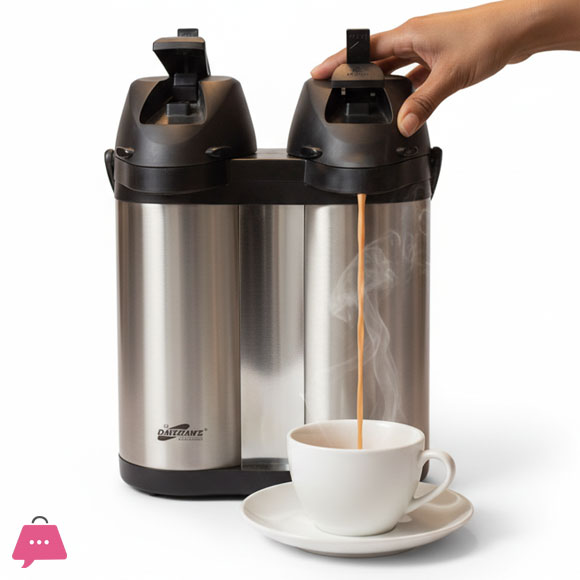 Daydays Double Airpot Thermal Flask Dual 2+2 Liter Stainless Steel