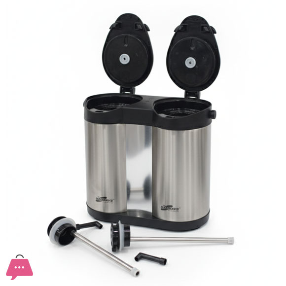 Daydays Double Airpot Thermal Flask Dual 2+2 Liter Stainless Steel