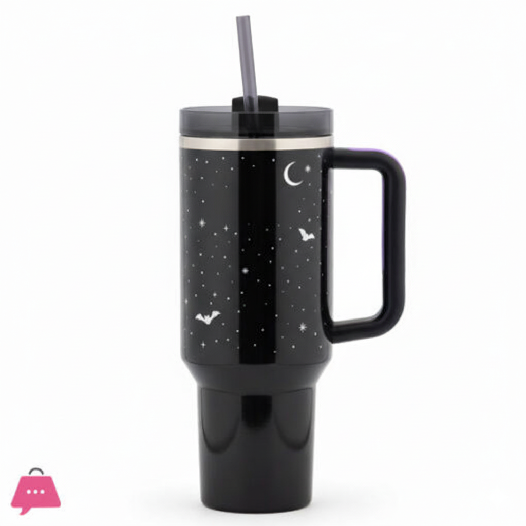 Halloween 40 oz Tumbler Spellcast Black - Logo Glow in the Dark