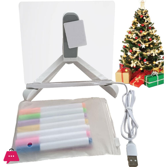 Dry Light Board LED Light Up Message Board Reusable Blotting Boards - Marker Boards Adjustable Acrylic Board Transparent for Bedroom Classroom