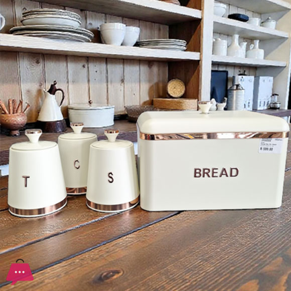 Elegant Bread Bin & Canister Set (4-Piece)