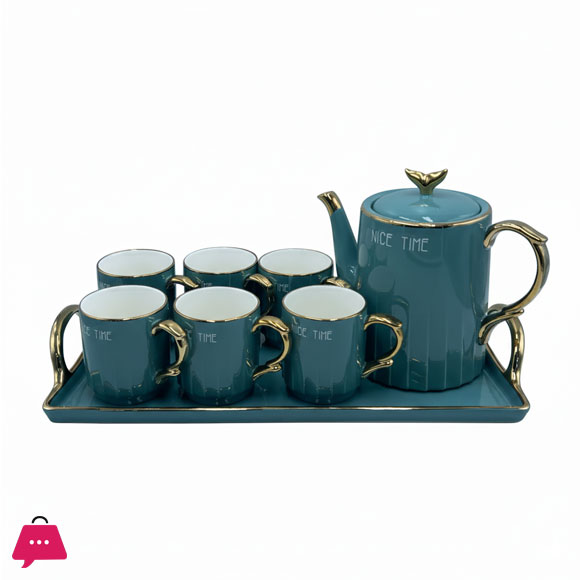 Emerald Grove 9-Pcs Ceramic Tea Set