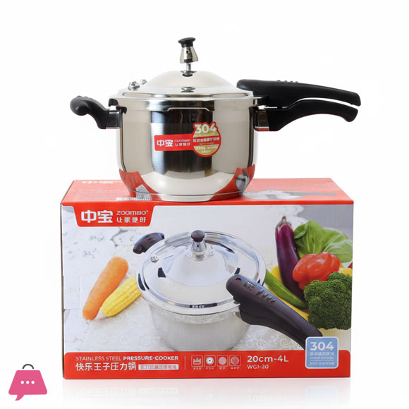 European Style Stainless Steel Pressure Cooker Heavy-Duty Fast Cooker with Induction Base 4,5,6Liter