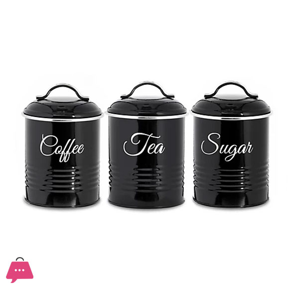 Innoteck Essentials Tea, Coffee, Sugar Set of 3 Canister in High Gloss