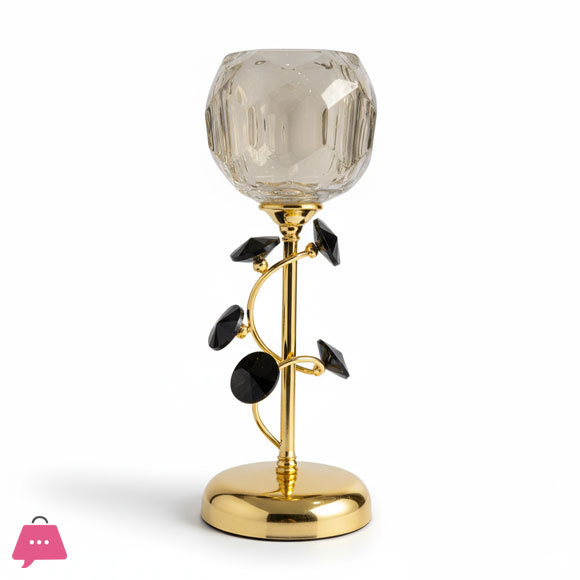 LUXURY CRYSTAL TEALIGHT CANDLE HOLDER STAND - GOLD