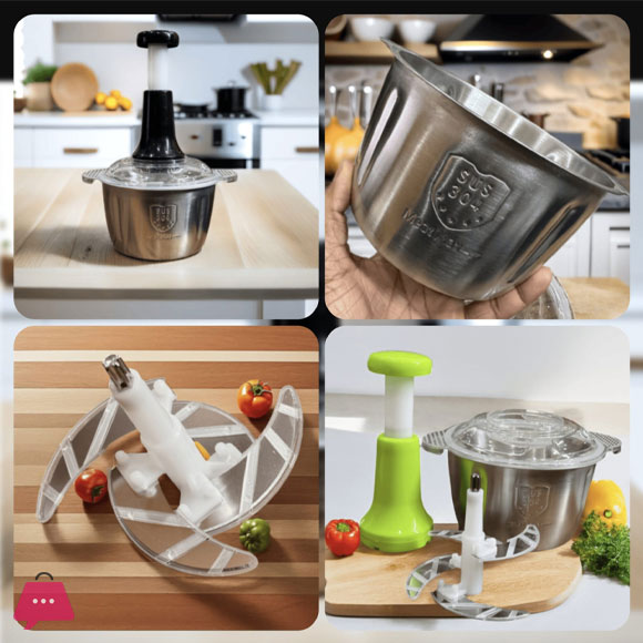 Manual 2 Liter Stainless Steel Chopper Beautiful Durable Multifunction