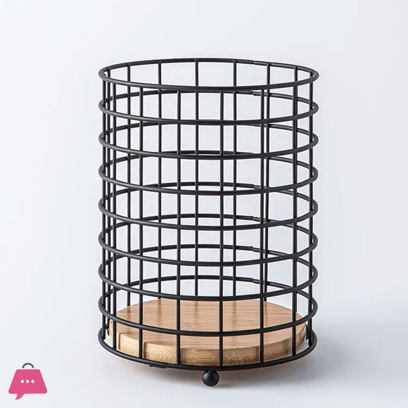 Natura Bamboo & Wire Utensil Holder