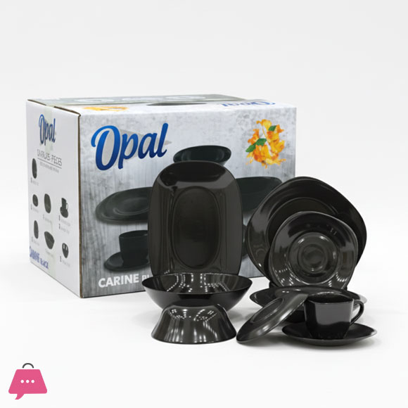 Opal 1 More Dinner Set of Black Square 6 & 8 Person Dinner