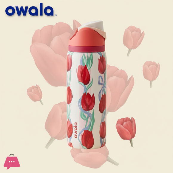 Owala FreeSip Insulated Water Bottle 32oz Stainless Steel - Tulip Bouquet