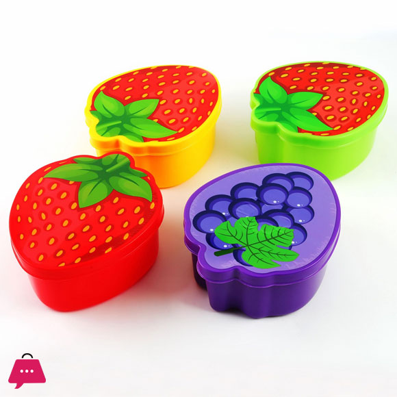 Pack of 3 Strawberry Bowls Set with Fruity Design Llid - Best Bowl Set for kids
