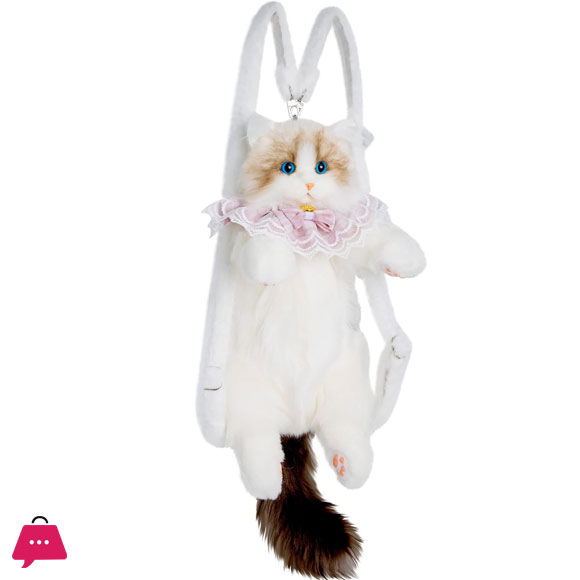Realistic Adorable Cat Shaped Backpack - Handcrafted Plush Cat Stuffed Bag - Pre-Order