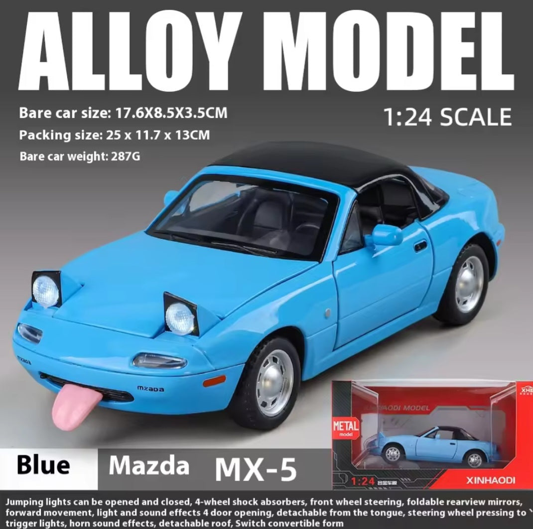 1:24 Mazda MX5 Miniature Alloy Metal Diecast MX-5 Toy Car Model Sound