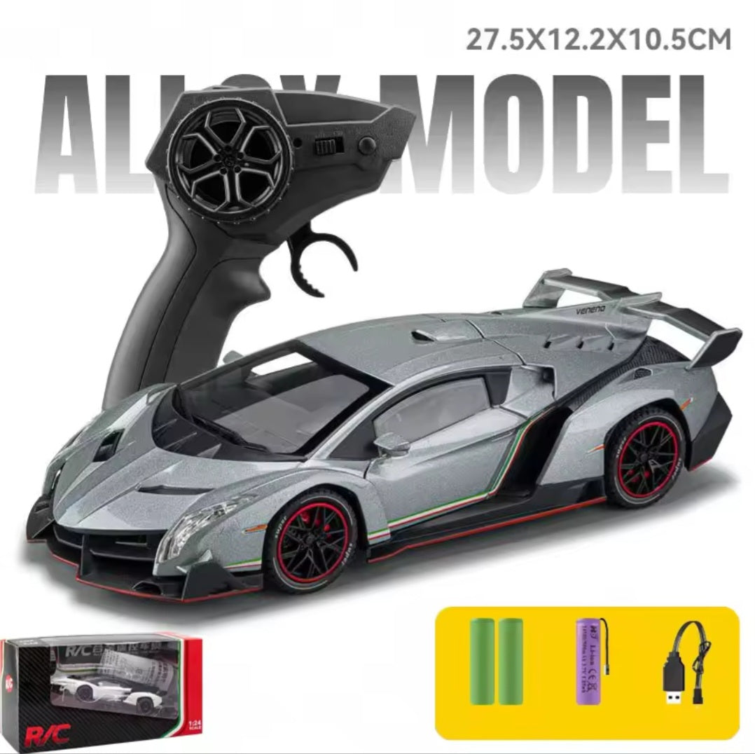 1:24 RC Diecast Lamborghini Veneno Alloy Model with Remote Control all Door Openable Light Song Multiple Model