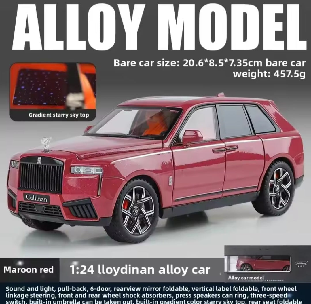 1:24 Rolls Royce Cullinan Alloy Fashionable Sedan Model Car