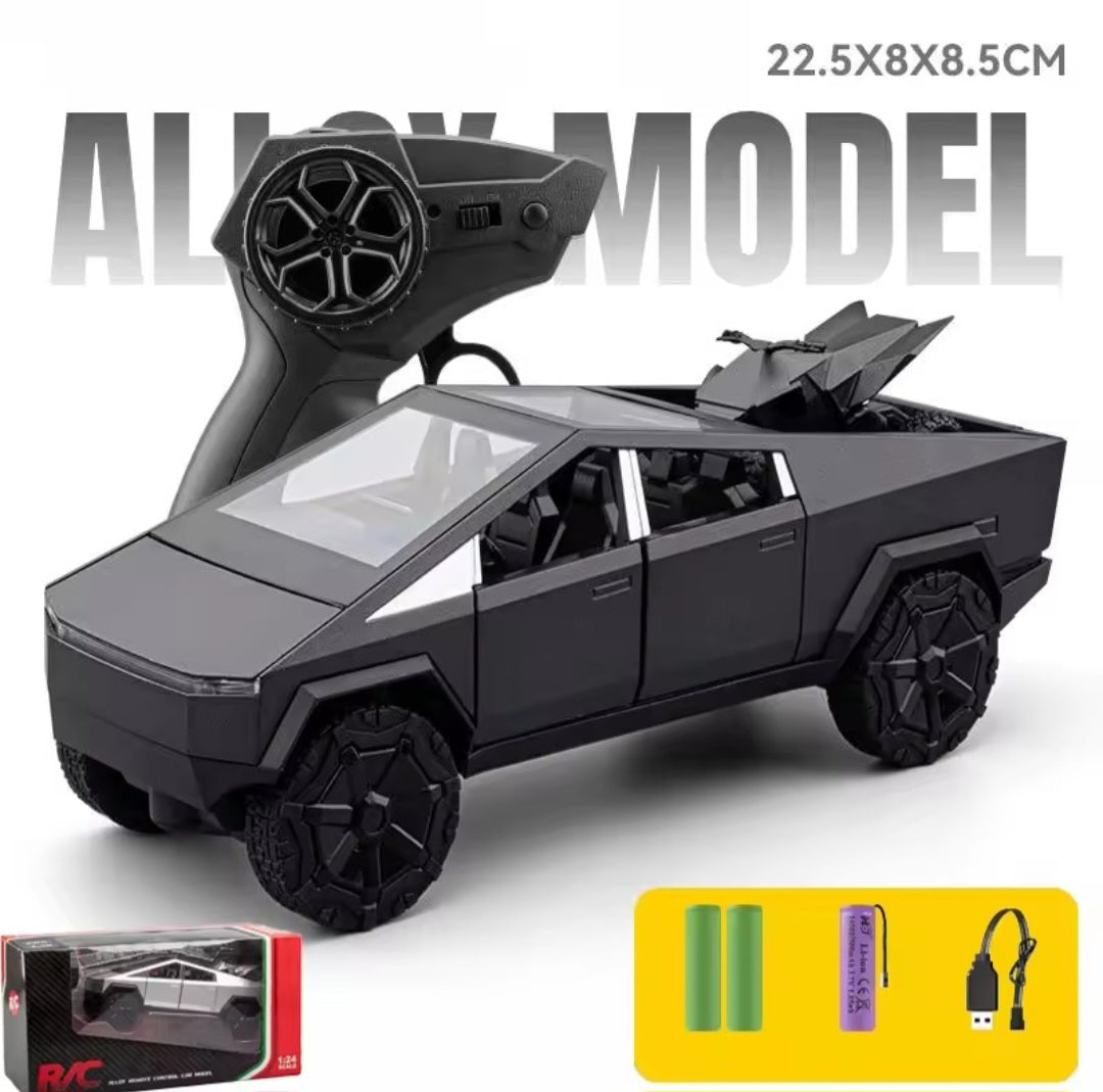 1:24 RC Diecast Tesla Truck Alloy Model With Remote Control All door Openable Light Song Multiple Model