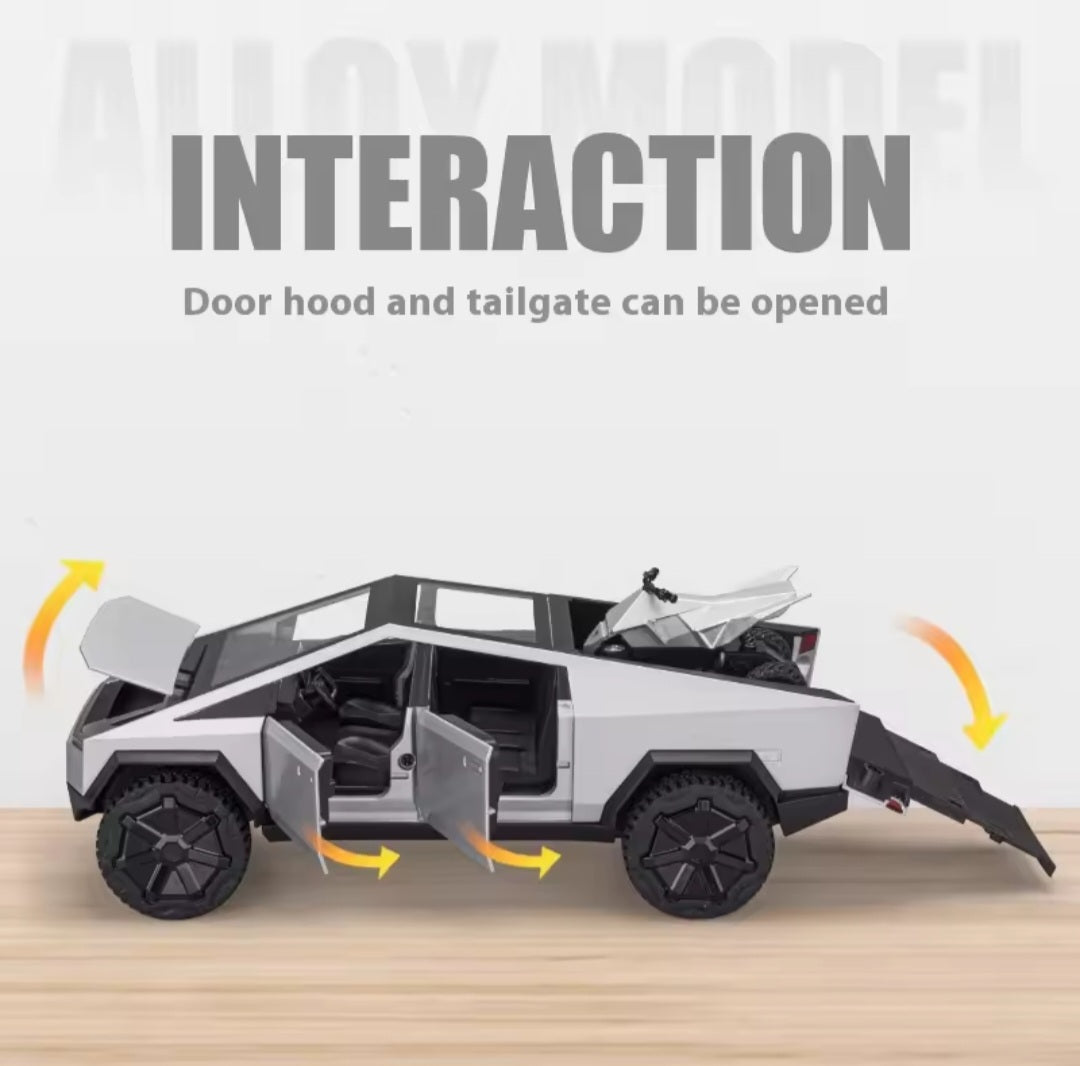 1:24 Tesla Cybertruck Pickup Alloy Car Model Diecasts Metal Toy Off-Road