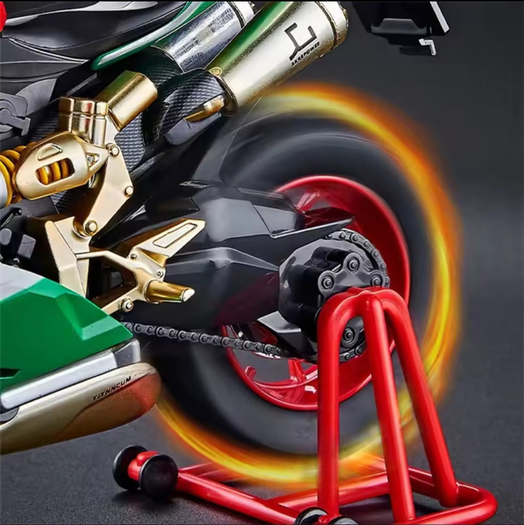 Key Start 1:9 1199 Panigale Alloy Racing Motorcycle Model Diecast Track Sports Motorcycle Model Sound Light With Spray Kids Toys