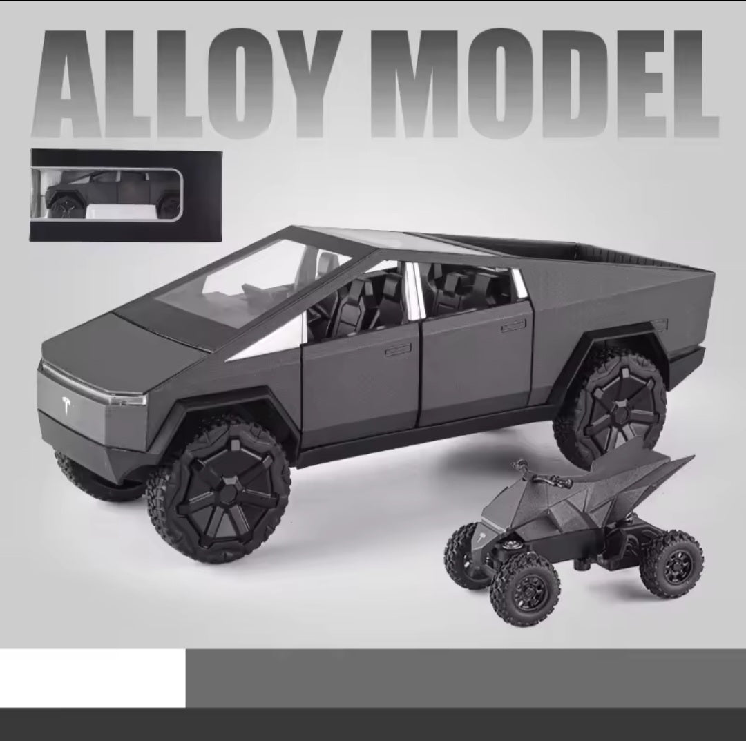 1:24 Tesla Cybertruck Pickup Alloy Car Model Diecasts Metal Toy Off-Road