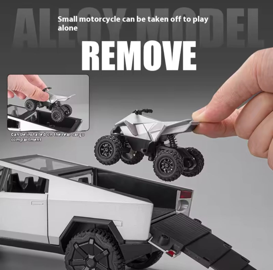 1:24 Tesla Cybertruck Pickup Alloy Car Model Diecasts Metal Toy Off-Road