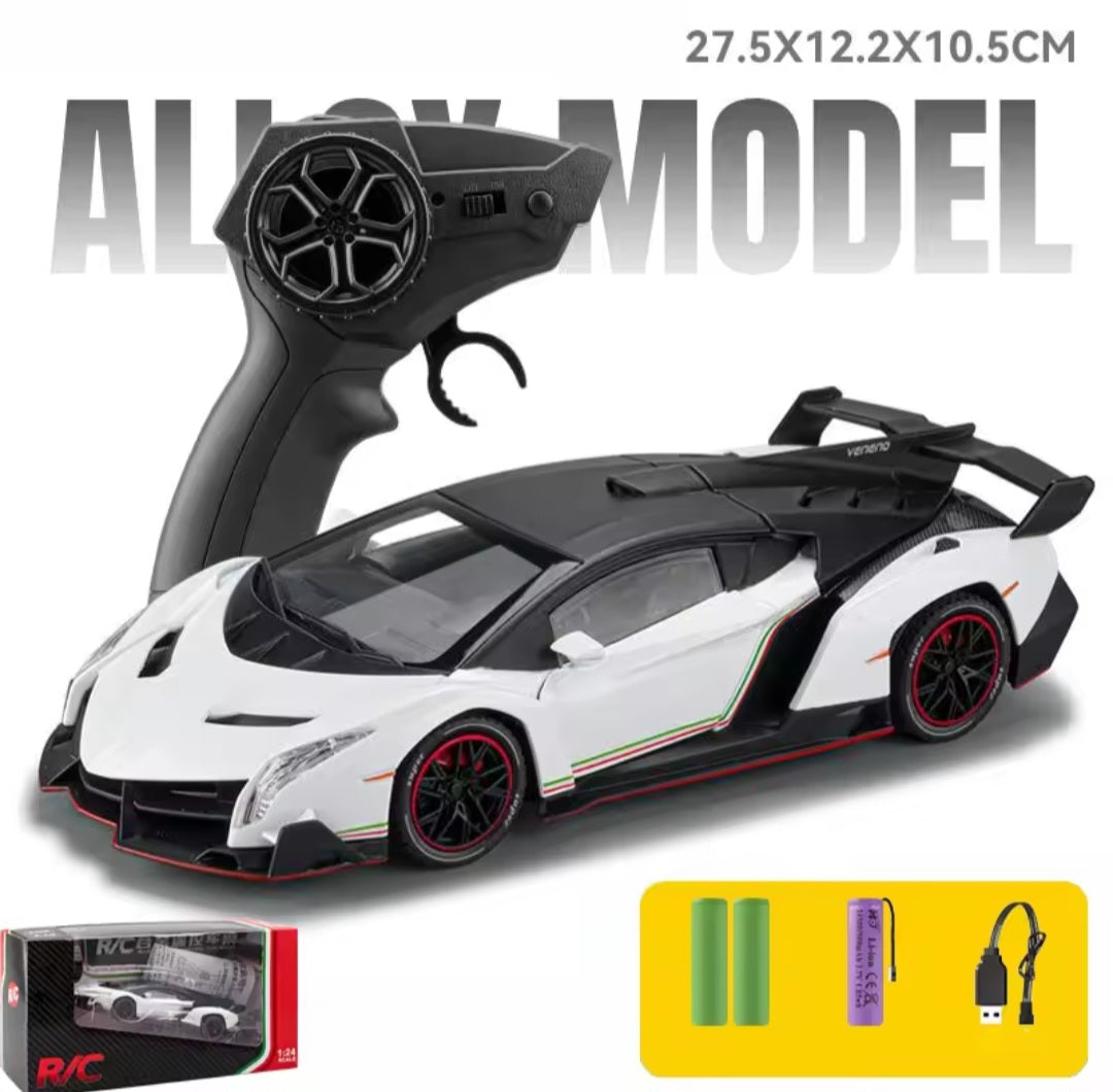1:24 RC Diecast Lamborghini Veneno Alloy Model with Remote Control all Door Openable Light Song Multiple Model