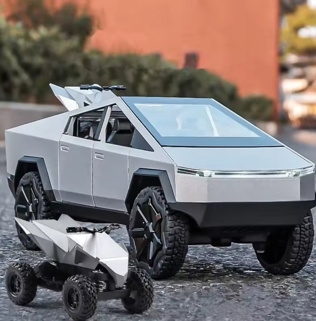 1:24 Tesla Cybertruck Pickup Alloy Car Model Diecasts Metal Toy Off-Road