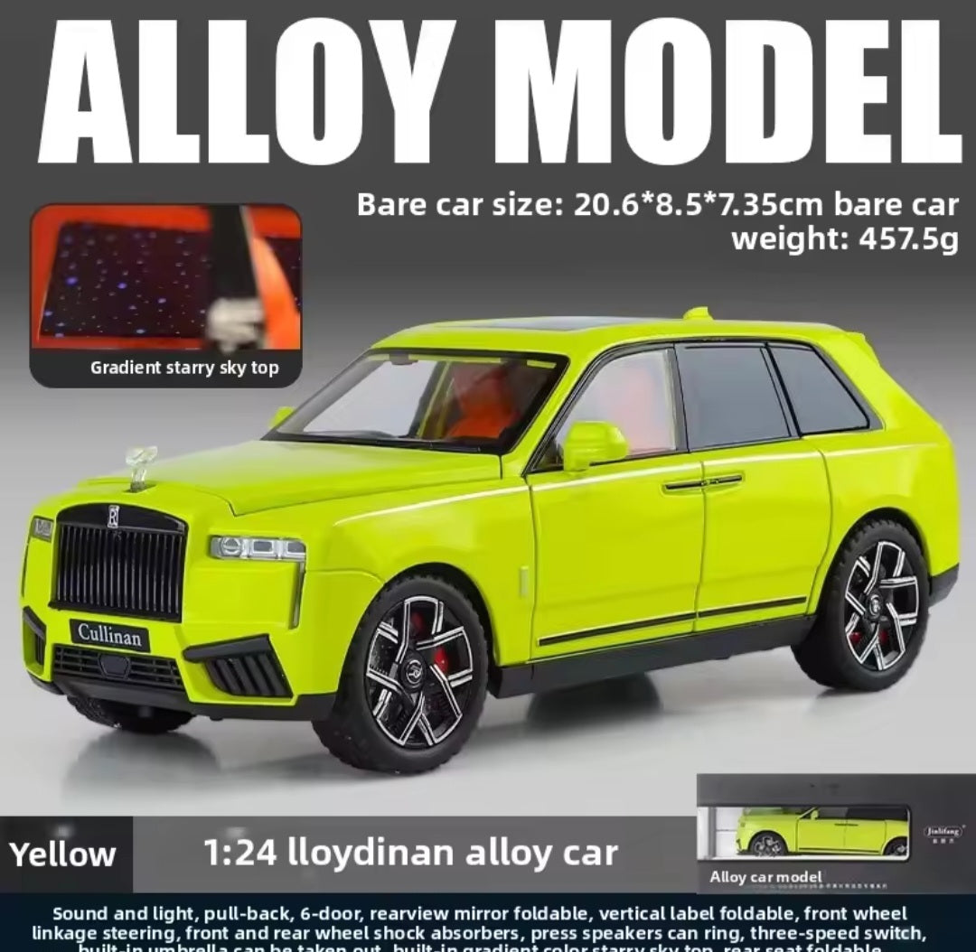 1:24 Rolls Royce Cullinan Alloy Fashionable Sedan Model Car