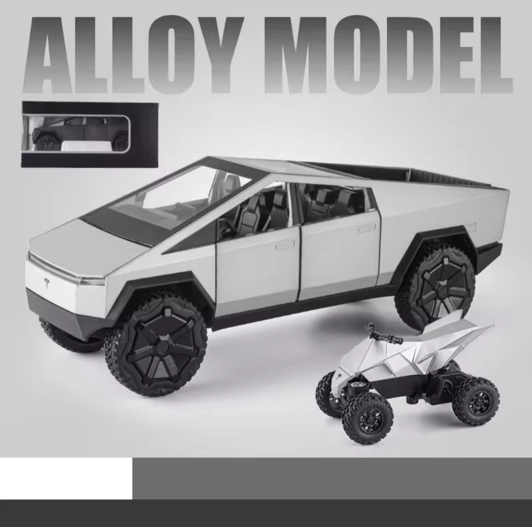 1:24 Tesla Cybertruck Pickup Alloy Car Model Diecasts Metal Toy Off-Road