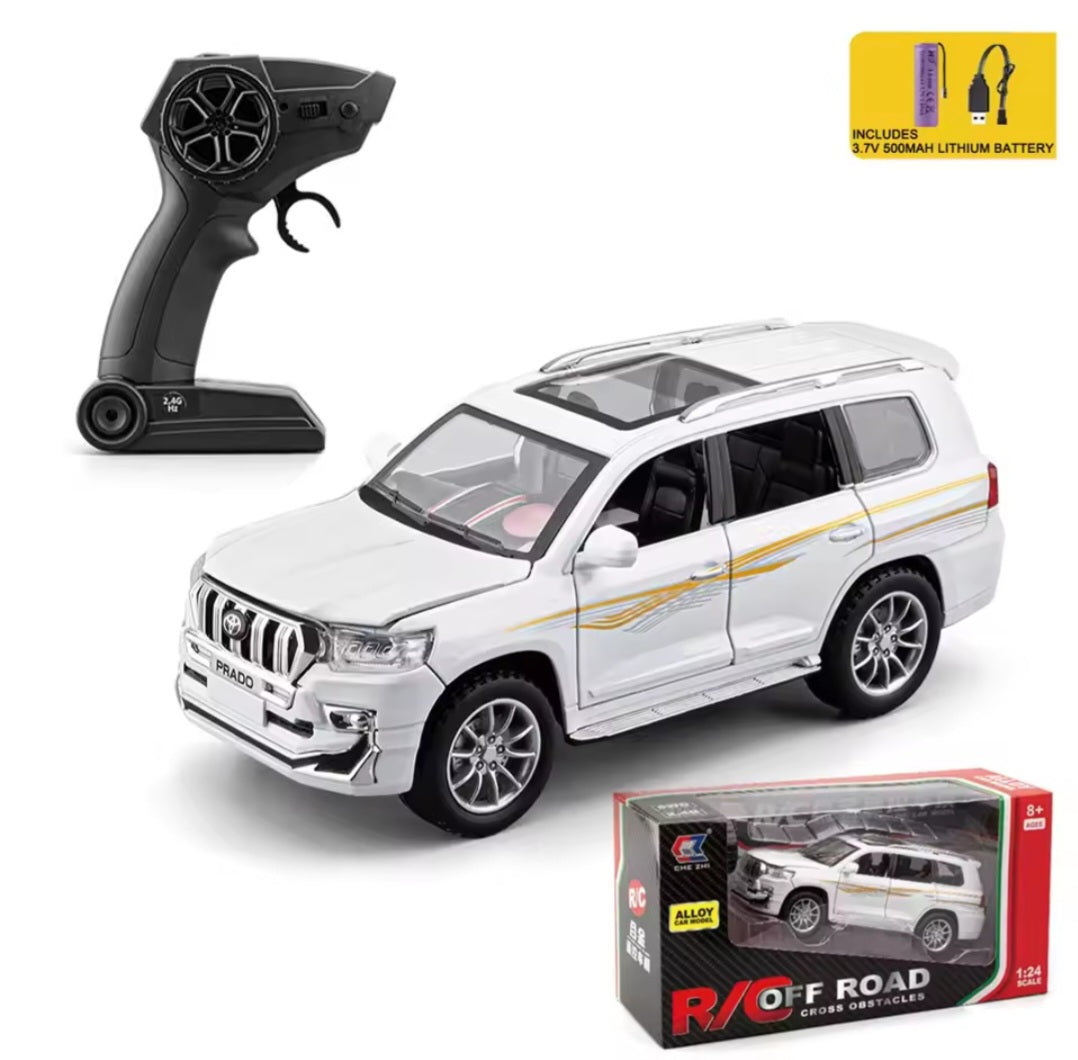 1:24 RC Diecast Prado Alloy Model with Remote Control All Door Openable Light Song Multiple Model