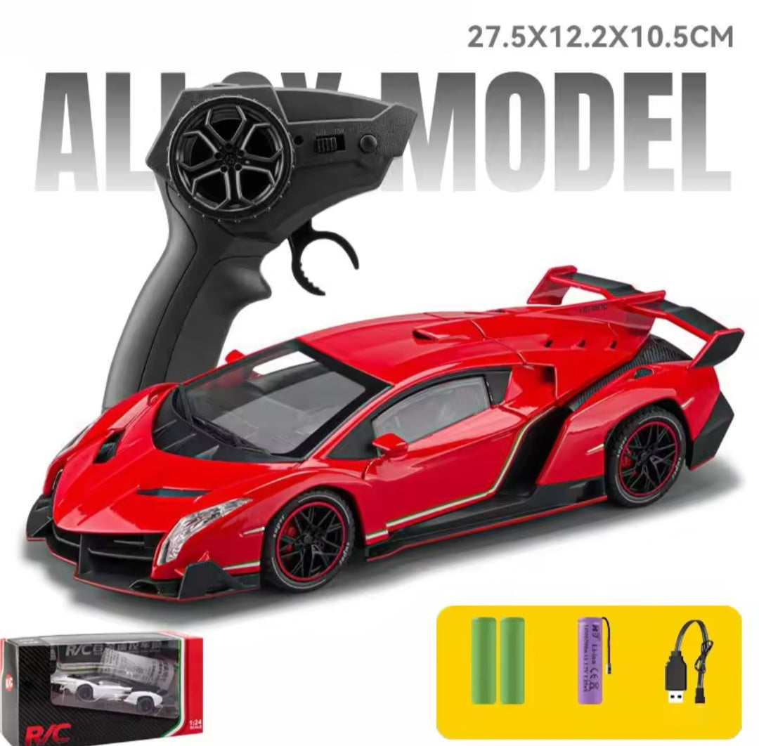 1:24 RC Diecast Lamborghini Veneno Alloy Model with Remote Control all Door Openable Light Song Multiple Model