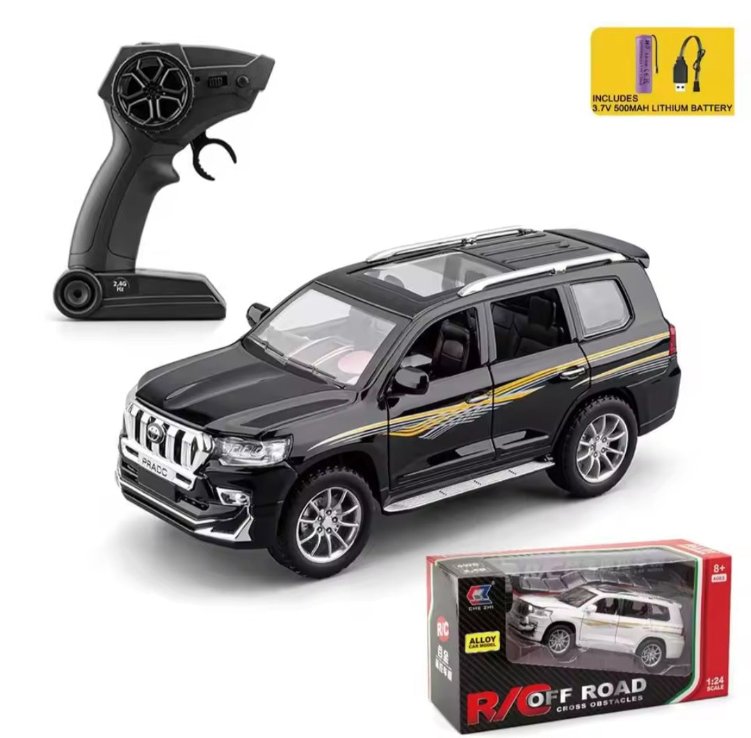 1:24 RC Diecast Prado Alloy Model with Remote Control All Door Openable Light Song Multiple Model