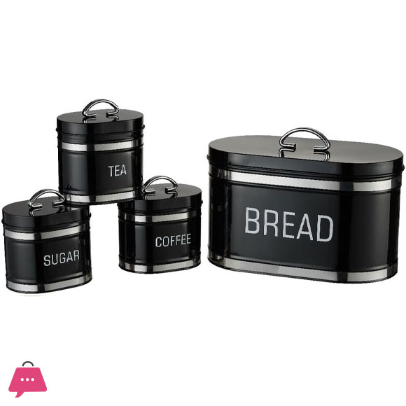 Royal Homeware 4pc Breadbin & Canister Set - Florenzo Collection