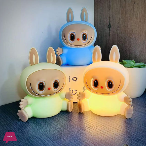 Silicone Labubu Night Light for Kids Lamp for Bedroom Sleeping Gifts Home Decor Girls & Boys