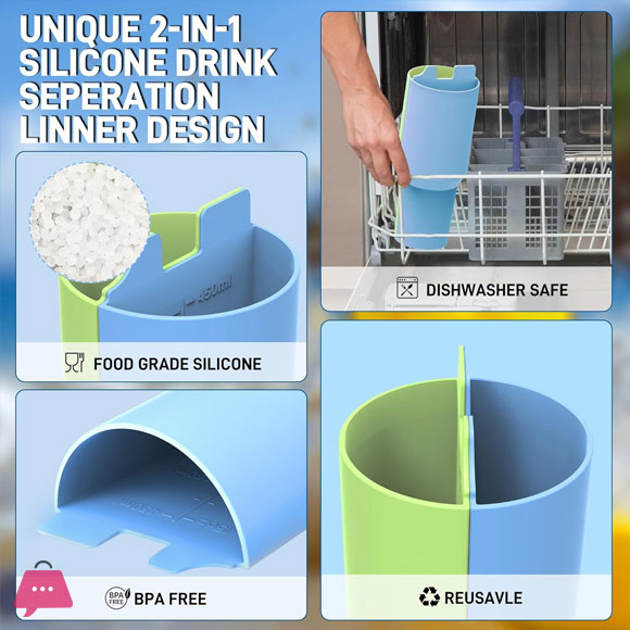 2in1 Silicone Tumbler Devider