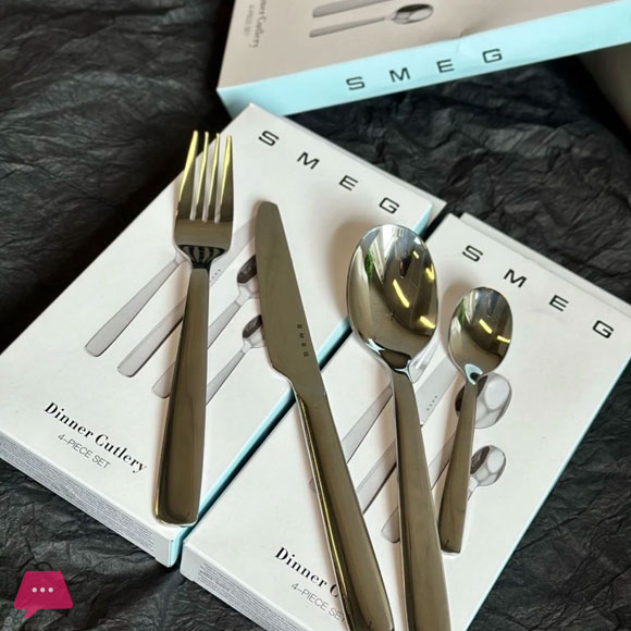 SMEG Stainless Steel 4 Piece Cutlery Set European Style Tableware - 1 Set