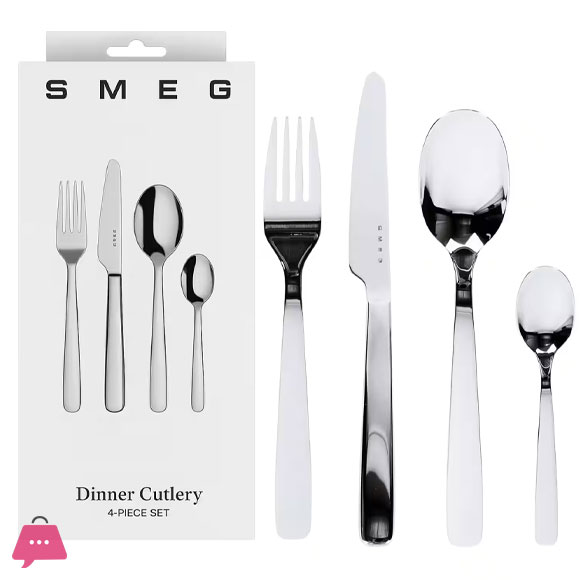SMEG Stainless Steel 4 Piece Cutlery Set European Style Tableware - 1 Set