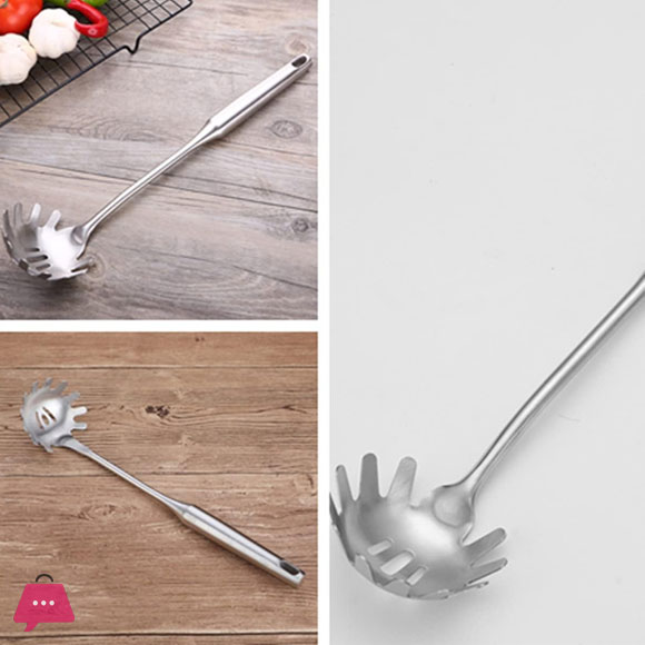 Spaghetti Server Utensil Pasta Server Stainless Steel Pasta Spoon Pasta Fork for Cooking Use
