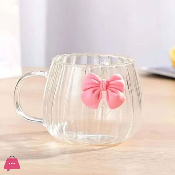 Striped Cocktail Bow Glass 300ml – Ice Tea & Coffee Mug