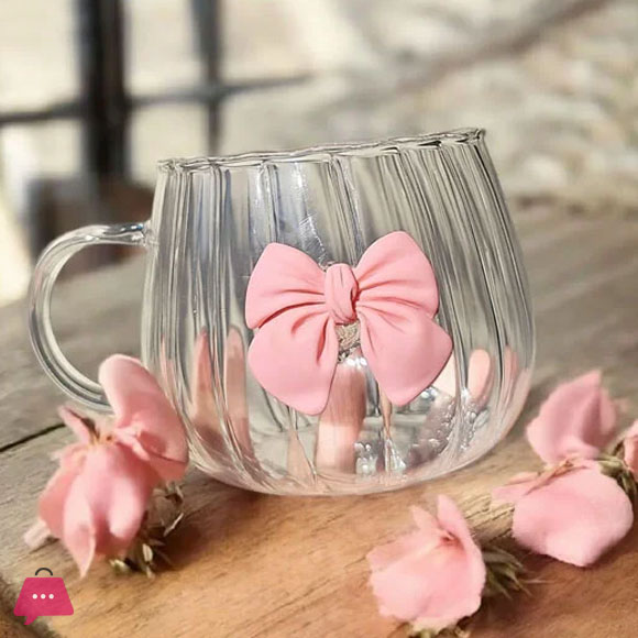 Striped Cocktail Bow Glass 300ml – Ice Tea & Coffee Mug