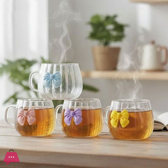 Striped Cocktail Bow Glass 300ml – Ice Tea & Coffee Mug