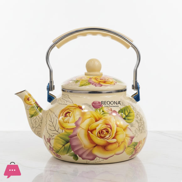 Thickened Flat-Bottom Pear-Shaped Enamel Kettle Teapot 2.5 Liter