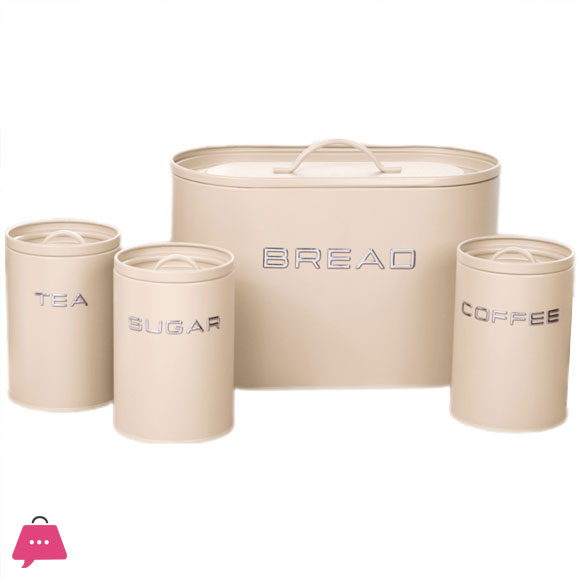 Unique and Elegant Bread Storage Bin with 3Pcs Canisters