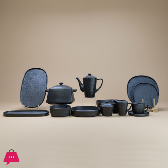 Winsor- England Fine Porcelain Dinner Set Venice Collection Black