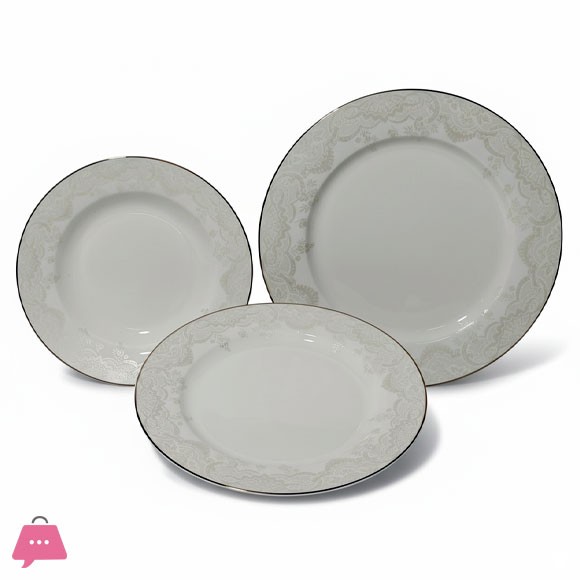 18 PCS Elegant Floral Dinner Plate Set – Premium Quality Dinnerware