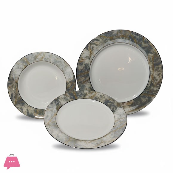 18 PCS Elegant Floral Dinner Plate Set – Premium Quality Dinnerware