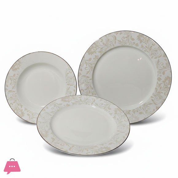 18 PCS Elegant Floral Dinner Plate Set – Premium Quality Dinnerware