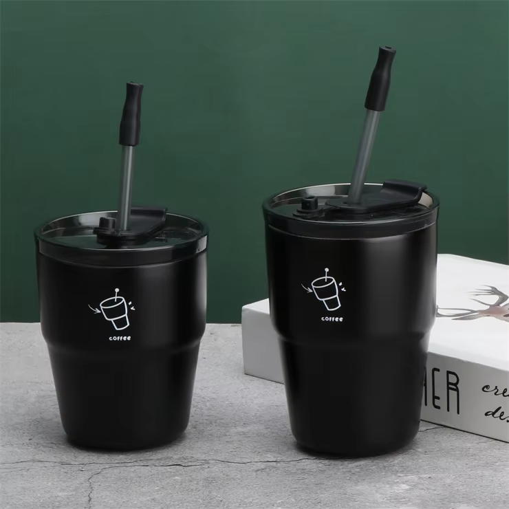 New Korean Style 320ml Insulated Tumbler with Lids Stainless Steel Double Wall Vacuum Coffee Tumbler Cup for Cold & Hot Drinks Stainless Steel Hot and Cold