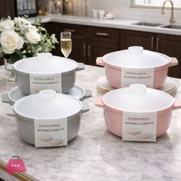 2-Piece Microwave-Safe Serving Bowl Set with Lids 19cm & 25cm Set of 2
