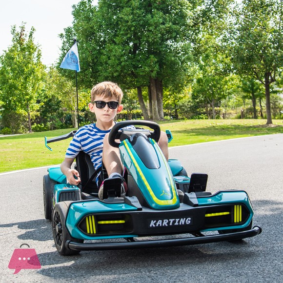 Kids Electric Go-kart with Remote Control Powerful 24V Battery Operated Ride on Car for Children 5-15Years Old